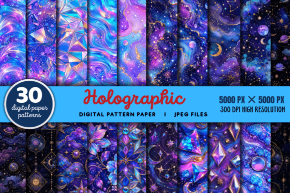 Download Holographic Pattern Paper Bundle - Pattern paper Collection