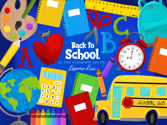 Download Back to School Clipart Bundle - School clipart Collection