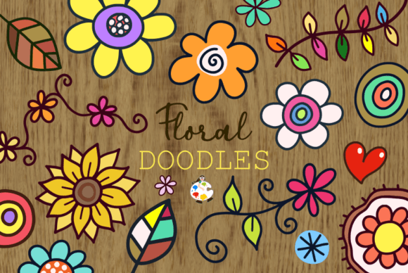 Download Floral Doodles - Crafting Elements - Craft Collection