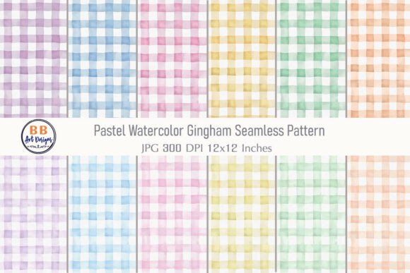 Download Pastel Watercolor Gingham Pattern Paper - Pattern paper Collection