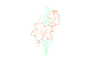 Download Orange Flowers Embellishment Outline - Light Colors - Premium Resources