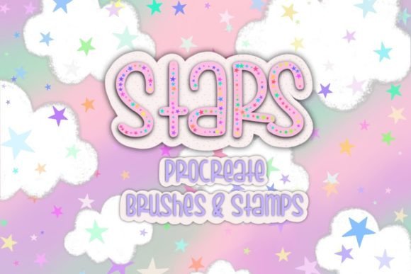 Download Rainbow Stars Procreate Bush &amp; Stamp Set - Rainbow stars Collection