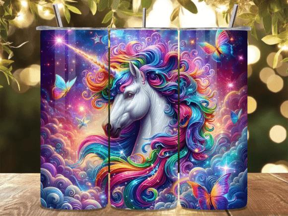 Download Rainbow Unicorn Butterfly Tumbler Wrap - Unicorn butterfly Collection