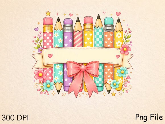 Download Cute Pencil Bow School Clipart - School clipart Collection