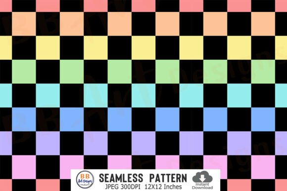 Download Rainbow Checkered Seamless Pattern Paper - Pattern paper Collection
