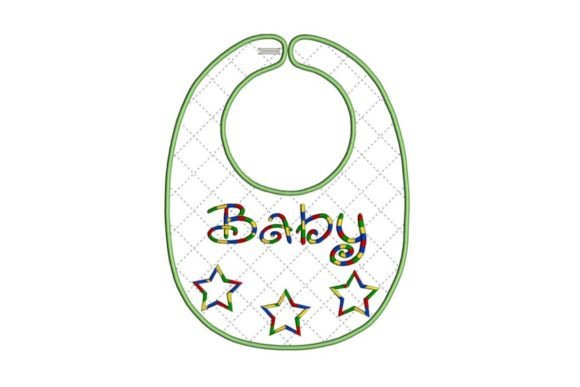 Download Rainbow Stars Applique Baby Bib - Rainbow stars Collection